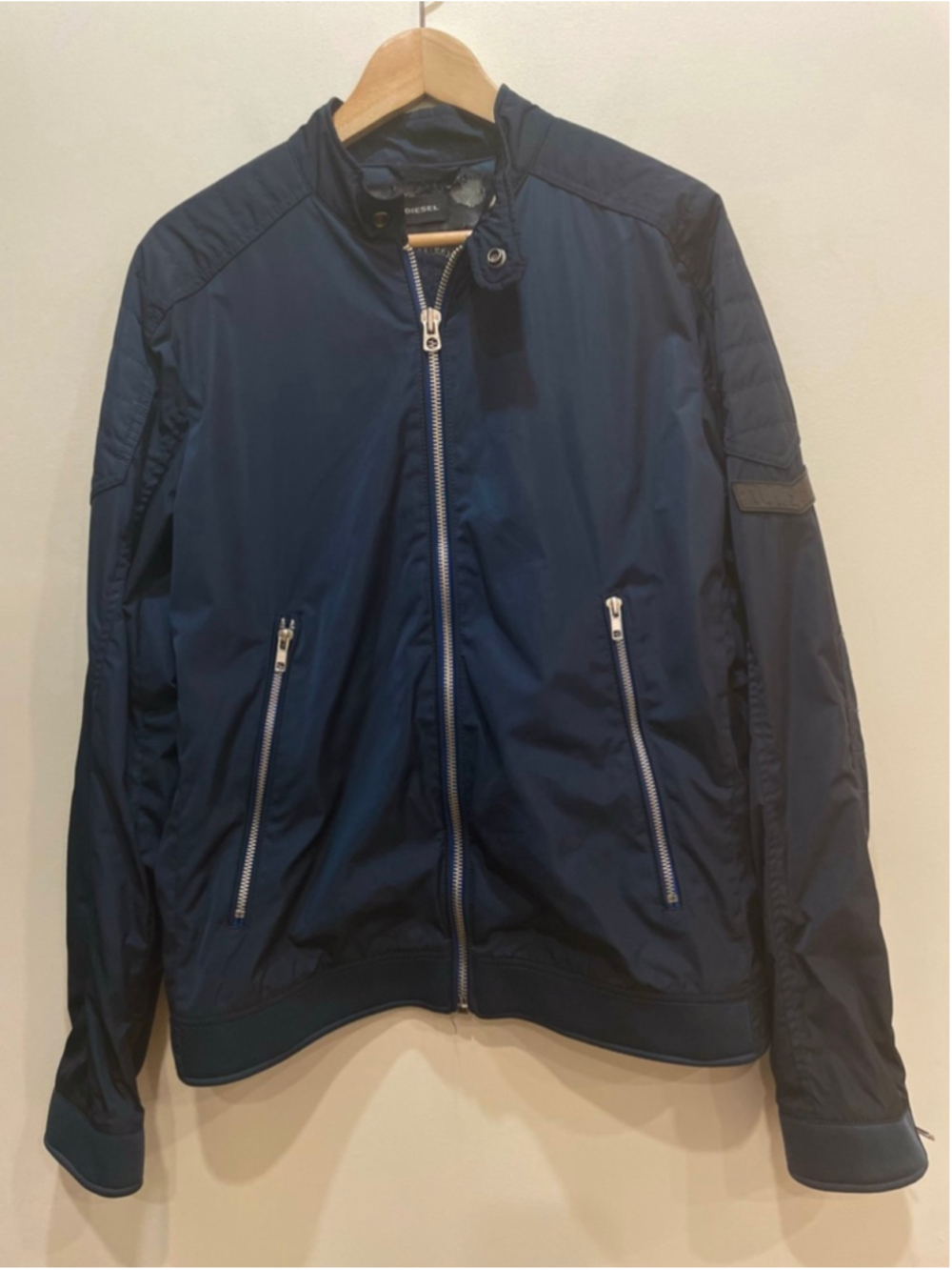 Diesel Men Superior Protection Teflon Bomber Motorcycle Jacket L Fill Zip Nylon